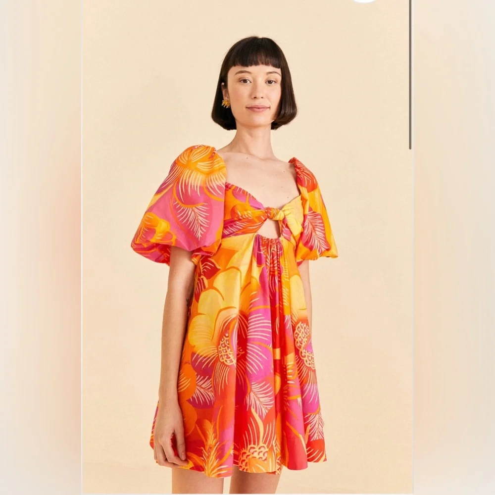 NWT FARM Rio Summer Garden Ombre Mini Dress - Picture 1 of 9